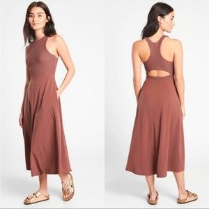 Athleta Winona Midi Support Dress Hearth Rose XS NWOT